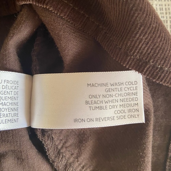 Brown corduroy pocket long sleeve shift dress - Picture 7 of 7